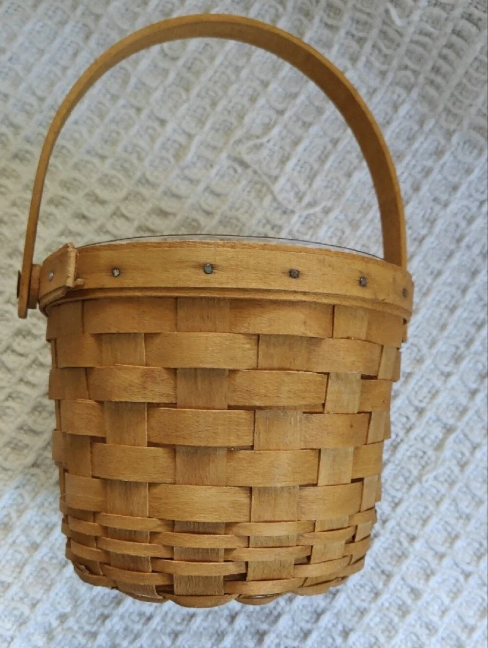 Longaberger Small Round Fruit Basket with Handle and Liner